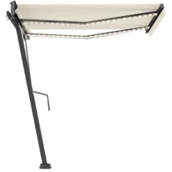 VIDAXL Auvent Automatique Sur Pied 350x250 Cm Crème -Pas Cher Jardinoa Magasin 05624a55d91e08b0