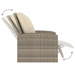 VIDAXL Fauteuil Inclinable De Jardin Avec Coussins Marron Clair Rotin -Pas Cher Jardinoa Magasin 0a9ae0f02b5fd629