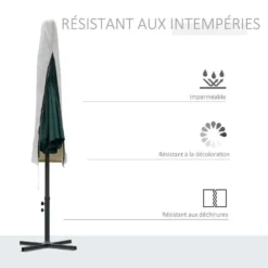 OUTSUNNY Housse De Protection Imperméable Pour Parasol Droit Polyester Oxford -Pas Cher Jardinoa Magasin 1018609 005