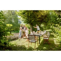 Fauteuil Empilable Ligne ARIES En Aluminium & Toile Coloris Terracotta -Pas Cher Jardinoa Magasin 1044363 2072053