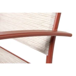 Fauteuil Empilable Ligne ARIES En Aluminium & Toile Coloris Terracotta -Pas Cher Jardinoa Magasin 1044374 003