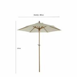 Parasol Droit Reva En Bambou Contreplaqué Et Tissu Beige Clair -Pas Cher Jardinoa Magasin 14002f910fbcb17c