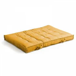 Coussin Pour Palette Matelassé Jaune 120 X 80cm