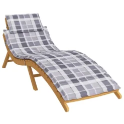 VIDAXL Coussin De Chaise Longue à Carreaux Gris 186x58x3 Cm -Pas Cher Jardinoa Magasin 19d6a36143eb3f8c