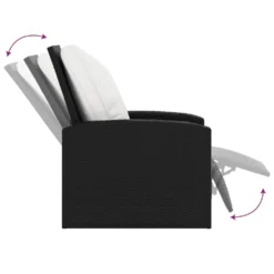 VIDAXL Fauteuil Inclinable De Jardin Avec Coussins Noir Résine Tressée -Pas Cher Jardinoa Magasin 1a0b4b45b1238415