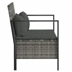 VIDAXL Banc De Jardin à 2 Places Avec Coussins Gris Résine Tressée -Pas Cher Jardinoa Magasin 1bb0117c71343ef6