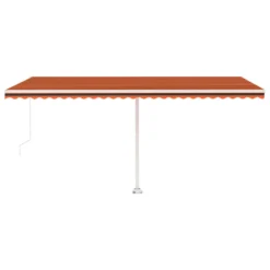 VIDAXL Auvent Manuel Rétractable Sur Pied 500x300 Cm Orange Et Marron -Pas Cher Jardinoa Magasin 271595420c0f3f40