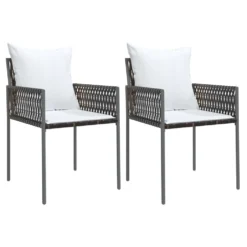 VIDAXL Chaises De Jardin Et Coussins Lot De 2 Marron 54x61x83 Cm Rotin -Pas Cher Jardinoa Magasin 2c89f7ab00dd7828