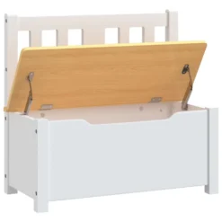 VIDAXL Banc De Rangement Pour Enfants Blanc Et Beige 60x30x55 Cm Mdf -Pas Cher Jardinoa Magasin 3a1612d1a34f6361