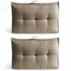 Lot 2 Coussins Palette Dossier Polyester Taupe 60x40x12 Cm