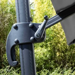 Parasol Déporté 3x3m Et 4 Dalles à Remplir Aluminium Gris -Pas Cher Jardinoa Magasin 47a6be886e06ed44