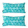 Lot De 2 Petits Coussins Polyester Vert 40 X 20 X 8 Cm
