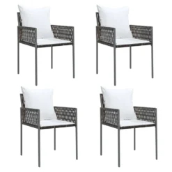 VIDAXL Chaises De Jardin Et Coussins Lot De 4 Marron 54x61x83 Cm Rotin -Pas Cher Jardinoa Magasin 493a5169c7f60a43