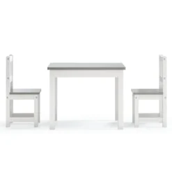 VIDAXL Ensemble De Table Et Chaises Enfants 3 Pcs Blanc Et Gris Mdf -Pas Cher Jardinoa Magasin 4c80823e7a2b018a