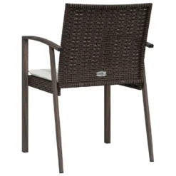VIDAXL Chaises De Jardin Coussins Lot De 4 Marron 56,5x57x83 Cm Rotin -Pas Cher Jardinoa Magasin 4f2363e387958fc2