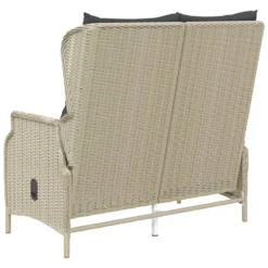 VIDAXL Banc De Jardin à 2 Places Et Coussins Gris Clair Résine Tressée -Pas Cher Jardinoa Magasin 4f96890f04ef9e82