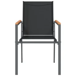VIDAXL Chaises De Jardin Lot De 4 Noir 55x61,5x90cm Textilène Et Acier -Pas Cher Jardinoa Magasin 5152eb669e6545de