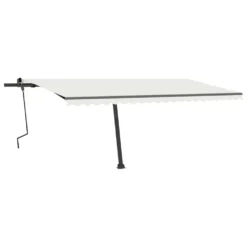 VIDAXL Auvent Manuel Rétractable Avec Led 500x350 Cm Crème -Pas Cher Jardinoa Magasin 54babbe3ffff6e4f