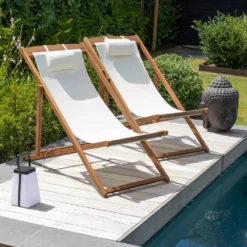 Lot De 2 Chiliennes Eucalyptus Blanc -Pas Cher Jardinoa Magasin 5c5028aa8189f177