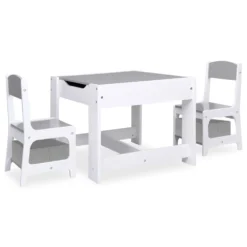 VIDAXL Table Pour Enfants Avec 2 Chaises Blanc Mdf -Pas Cher Jardinoa Magasin 5d08dcdc865ff8dd