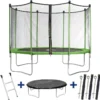 Trampoline "yoopi" 2 - ø 4.25 M - Avec Filet + Echelle + Couverture + Kit D'ancrage