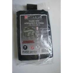 Housse De Protection Pour Table Rectangulaire + Chaises 180 X 150 X 85 Cm - Noir -Pas Cher Jardinoa Magasin 627036ee12b397.34208851