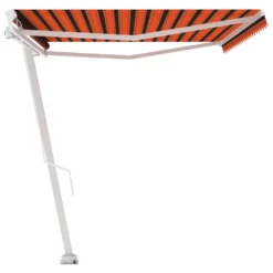 VIDAXL Auvent Manuel Rétractable Sur Pied 500x300 Cm Orange Et Marron -Pas Cher Jardinoa Magasin 6291c455408d8483