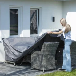 Madison Housse De Meubles D'extérieur 180 X 190 X 85 Cm Gris -Pas Cher Jardinoa Magasin 6364b90dbb9847.82951554