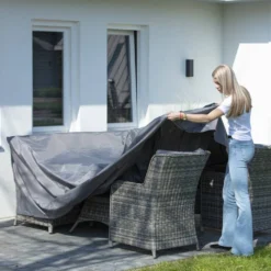 Madison Housse De Meubles D'extérieur 130 X 130 X 85 Cm Gris -Pas Cher Jardinoa Magasin 6364b90ec56733.49748488