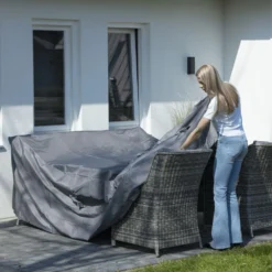 Madison Housse De Meubles D'extérieur 130 X 130 X 85 Cm Gris -Pas Cher Jardinoa Magasin 6364b90ec8da03.66452659