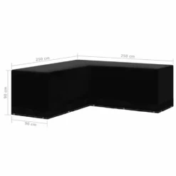 VIDAXL Housse De Salon De Jardin Forme De L 12 œillets 250x250x90 Cm -Pas Cher Jardinoa Magasin 6364b918af8de2.81119697