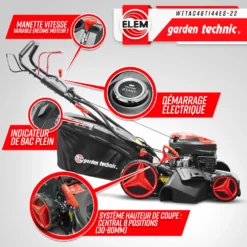 Tondeuse Thermique Autotractée 144.3cc - 46cm Avec Démarrage électrique -mulchin -Pas Cher Jardinoa Magasin 63c13674a626f1.70735366