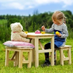 Ensemble Table Et Chaise Enfant En Bois- Table Enfant Avec 2 Chaises - H51x60x36 Cm - M014 -Pas Cher Jardinoa Magasin 63eb3fcd5e7db4.45553327