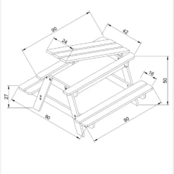 Table Enfant Pour Le Jardin - Table Et Chaise Enfant Avec Boite De Rangement -90x90xh50 Cm - M010-1 -Pas Cher Jardinoa Magasin 63eb3fd022ead1.56966562