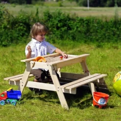 Table Enfant Pour Le Jardin - Table Et Chaise Enfant Avec Boite De Rangement -90x90xh50 Cm - M010-1 -Pas Cher Jardinoa Magasin 63eb3fd030d910.37420702