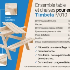 Table Enfant Pour Le Jardin - Table Et Chaise Enfant Avec Boite De Rangement -90x90xh50 Cm - M010-1 -Pas Cher Jardinoa Magasin 63eb3fd03e9ea3.43816484