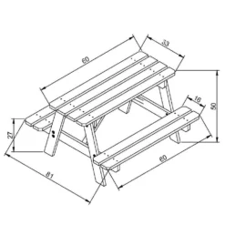 Table Enfant En Bois – Table Et Chaise Enfant - 81x60xh50 Cm - M012-1 -Pas Cher Jardinoa Magasin 6405d9b68fcda1.45934892
