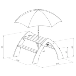Axi Kylo Xl Table Pique Nique Enfant En Bois Gris & Blanc -Pas Cher Jardinoa Magasin 641d4029033279.17080669
