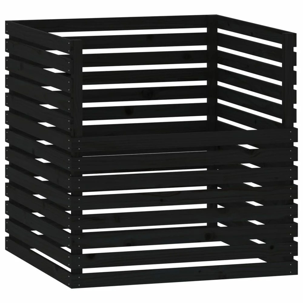 VIDAXL Composteur Noir 100x100x102 Cm Bois Massif De Pin 1 VIDAXL Composteur Noir 100x100x102 Cm Bois Massif De Pin