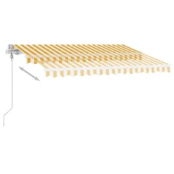 VIDAXL Auvent Automatique Capteur De Vent/led 350x250cm Jaune Et Blanc -Pas Cher Jardinoa Magasin 6426dd83387fc5.62470486