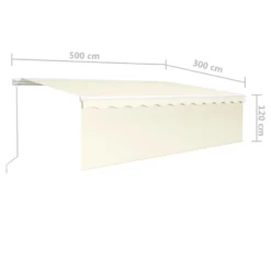 VIDAXL Auvent Rétractable Manuel Avec Store 5x3 M Crème 13 VIDAXL Auvent Rétractable Manuel Avec Store 5x3 M Crème -Pas Cher Jardinoa Magasin 6426dd8456e664.84492876