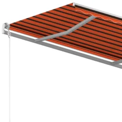 VIDAXL Auvent Rétractable Automatique Et Poteaux 3x2,5 M Orange Marron -Pas Cher Jardinoa Magasin 6426dd878e4ad9.56583890