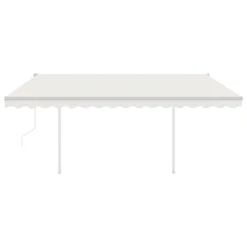 VIDAXL Auvent Automatique Rétractable Avec Poteaux 4,5x3,5 M Crème -Pas Cher Jardinoa Magasin 6426dd9e3c7d99.07692663