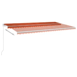 VIDAXL Auvent Automatique Capteur De Vent Et Led 6x3,5 M Orange Marron -Pas Cher Jardinoa Magasin 6426dda9109854.13194999