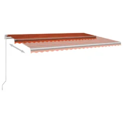 VIDAXL Auvent Automatique Capteur De Vent Et Led 5x3,5 M Orange Marron -Pas Cher Jardinoa Magasin 6426ddaf12d760.57173161