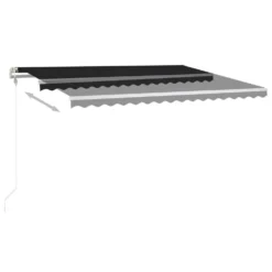 VIDAXL Auvent Automatique Et Capteur De Vent Led 4,5x3,5 M Anthracite -Pas Cher Jardinoa Magasin 6426ddb3220a69.24905606