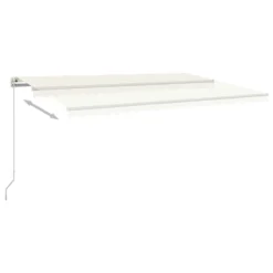 VIDAXL Auvent Automatique Capteur De Vent Et Led 5x3,5 M Crème -Pas Cher Jardinoa Magasin 6426ddb69c9005.30796998