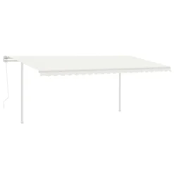 VIDAXL Auvent Automatique Capteur De Vent Et Led 5x3,5 M Crème -Pas Cher Jardinoa Magasin 6426ddb6b429e0.79402027