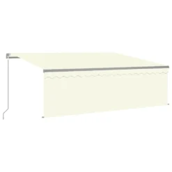 VIDAXL Auvent Manuel Rétractable Avec Store 4,5x3 M Crème -Pas Cher Jardinoa Magasin 6426ddba2ea833.72098166