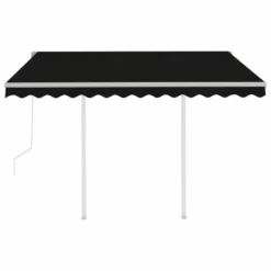 VIDAXL Auvent Rétractable Automatique Et Poteaux 3x2,5 M Anthracite -Pas Cher Jardinoa Magasin 6426ddd97493f8.79844273